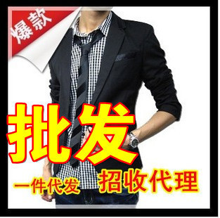 2016 wholesale Men's man 's suit suit Small suit influx of men Korean Slim coverall full dress Zhongshan Fu