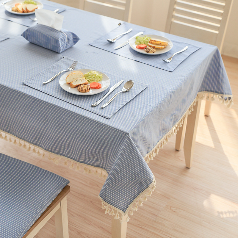 日式桌布 布艺彩色餐桌布 盖巾茶几布 长方形桌布文艺桌布