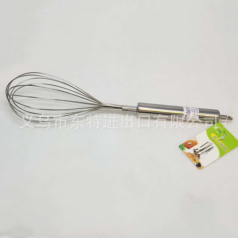 Factory direct sales of stainless steel egg beaters, steel-handled household baking supplies, manual egg beaters detail image 3