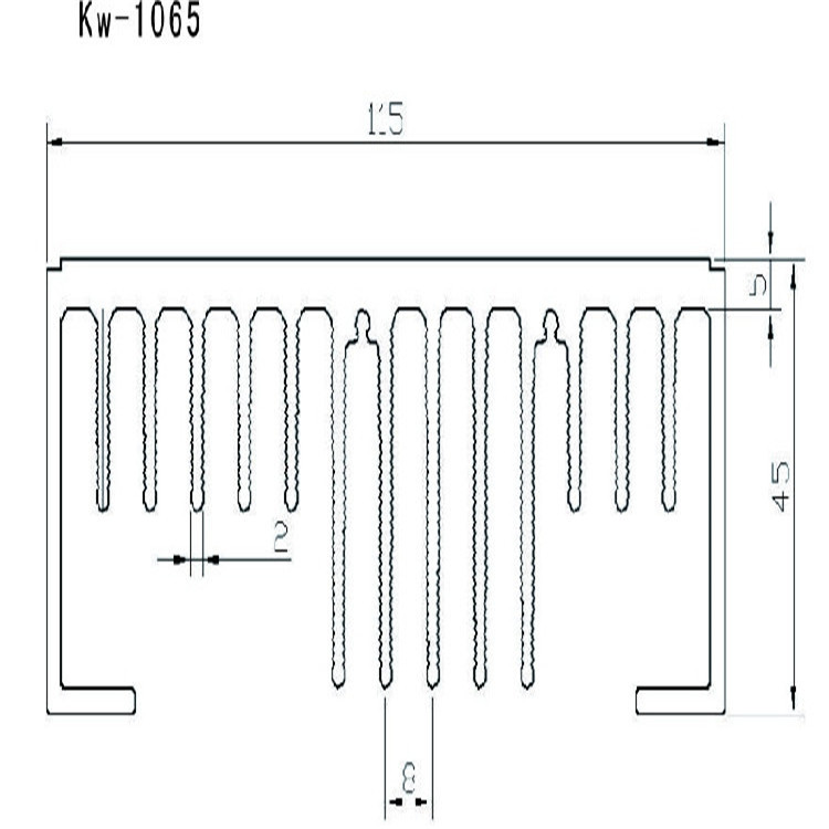 宽度125mm,厚度45mm工业铝型材  郑州电子散热器 铝板冲压