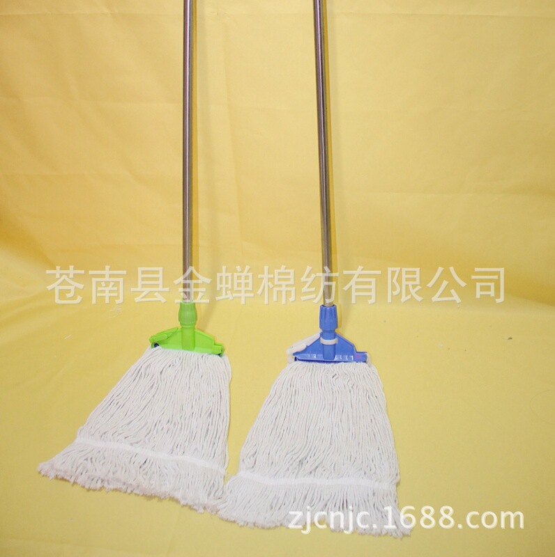 White cotton yarn butterfly clip-on plastic buckle stainless steel rod wax Mop Mop Mop