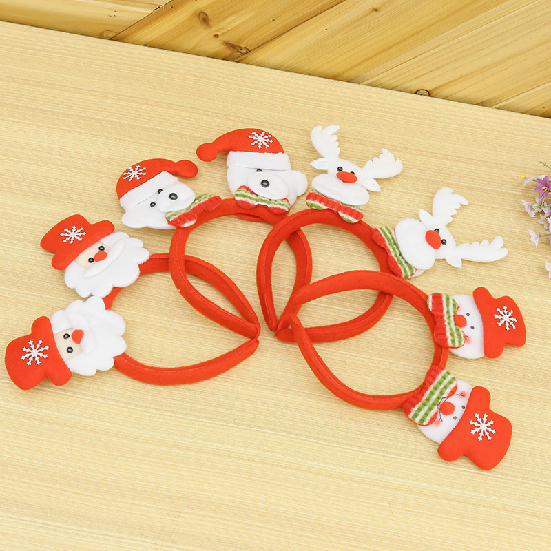 Factory Wholesale Christmas Decoration Supplies Party Props Christmas Head Band Spring Double-headed Buckle Hair Accessories Holiday Gift display picture 2