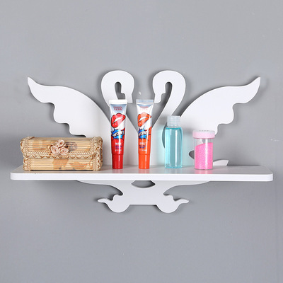 田园一字隔板可拆卸小天鹅墙上置物架墙壁装饰卧室墙面壁挂架批发|ms