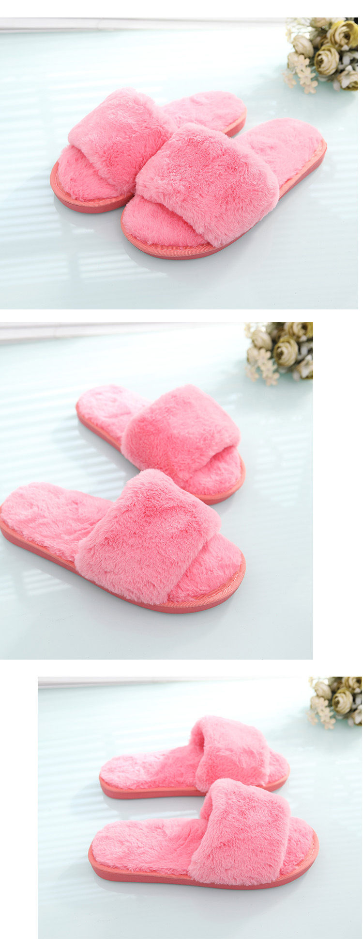 Solid Color Cotton Slippers NSKJX71183