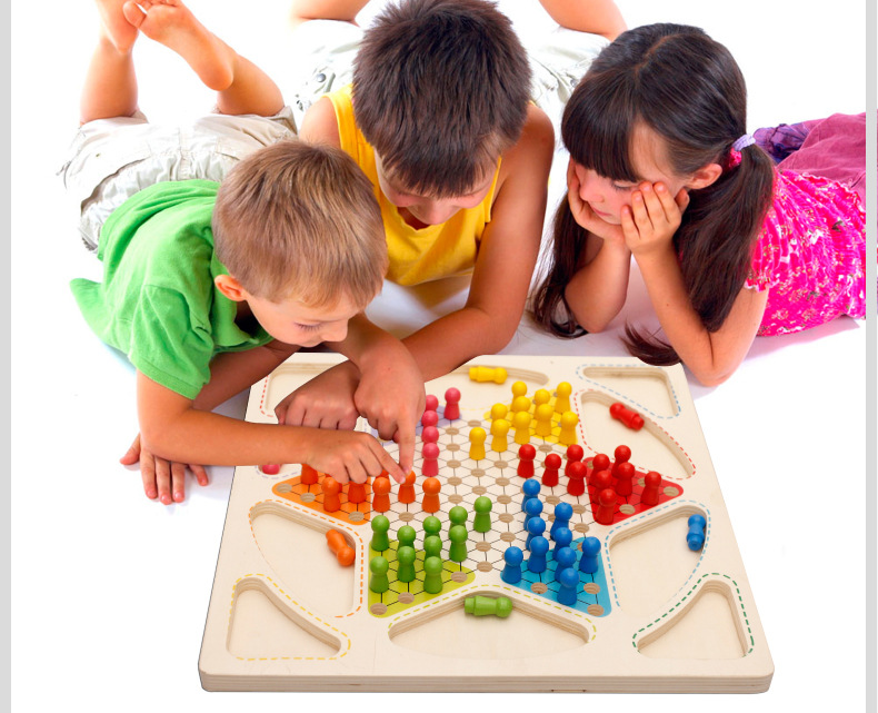 Đa chức năng lớn cờ bay cờ vua hai-trong-một đồ chơi bằng gỗ trẻ em của trí tuệ điện lớn cờ vua ban trò chơi đồ chơi lắp ghép thông minh