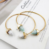 Fashionable jewelry, marble bullet, turquoise bracelet, European style, simple and elegant design, wholesale