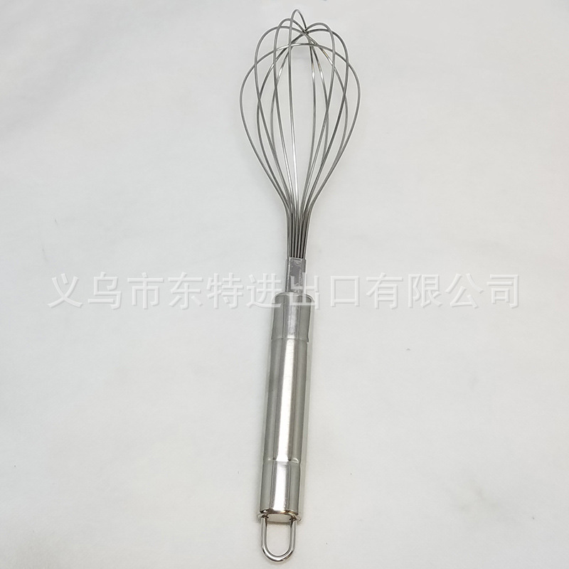 Factory direct sales of stainless steel double-head bright egg beater, steel-handled household baking supplies, manual egg beater detail image 4