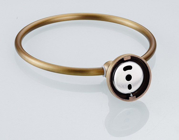 全铜复古欧式毛巾环圈挂毛巾架卫浴五金挂件系列复古风