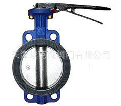 天津蝶阀-衬胶蝶阀-D71J手柄对夹式衬胶蝶阀