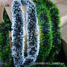 2米墨绿白边毛条 墨绿绿边新款圣诞节婚礼庆典节日装饰彩条雪花边