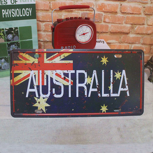 Retro metal handicraft home creative bar cafe internet cafe tin painting license plate wall decoration wall hanging painting