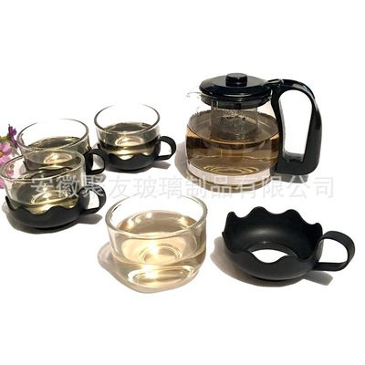 Glass bubble teapot Flowers Teapot Five-piece Hot water Glass of water teacup Gift box packaging Kungfu Online Tea Set