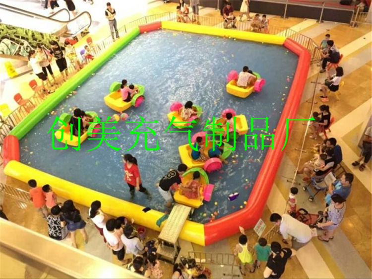 户外大型充气水池儿童游泳池组合水上滑梯充气游乐设备