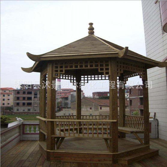 Manufactor supply outdoors Pavilion Anticorrosive wood Carbonized wood Gallery planes Scenery gardens Arbor Wooden Pavilion