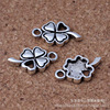 Retro metal three dimensional bracelet, pendant, four-leaf clover