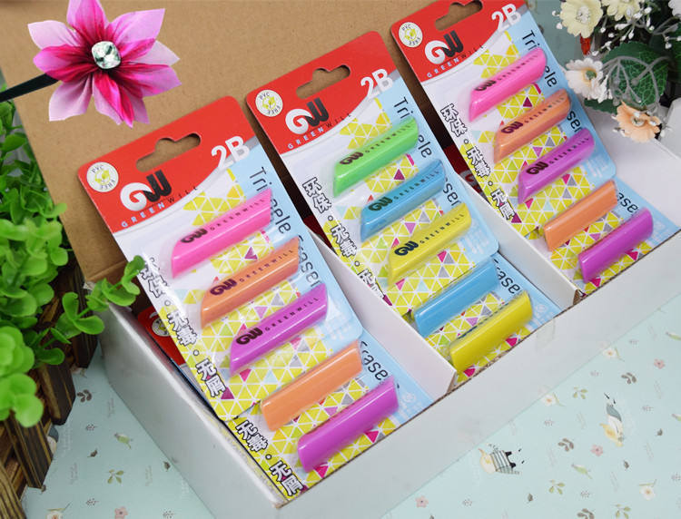 Ángulo bisel borradores tarjeta de succión material ecológico sin residuos 2B borradores creativos para estudiantes premios fabricantes precios al por mayor