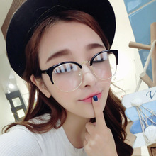 新款金属半框平光镜 猫眼眼镜框镜架流行复古男女式眼镜眼镜架977
