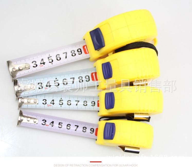 供应批发钢卷尺 3米5M 7.5M 10M米 带挂卡 高精耐磨米尺盒尺