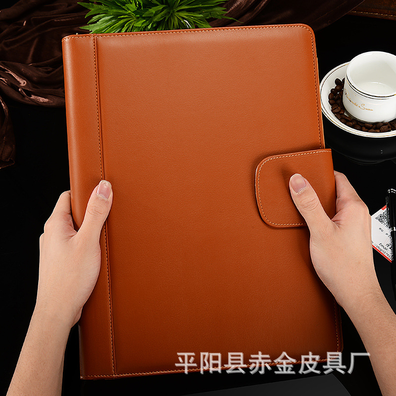 A4多功能带计算器活页经理夹 皮质文件夹 活页夹 销售文件夹