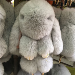 Premium otter rabbit fur cute bunny hanging ornament fur coat dead rabbit bag keychain adorable plush rabbit decoration