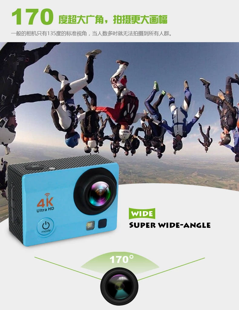 SJ8000R Action camera Ultra HD 4K 24fps WiFi NTK96660 2.0 inch 16MP 170D Len Helmet Waterproof 30M Extreme Sport Camera add card