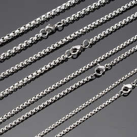 大量批发零售 不锈钢方珍珠项链 外贸钛钢锁骨项链