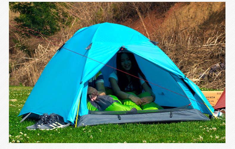 Wholesale pinnacle double outdoor rainstorm tent 2-3 camping aluminum pole glass pole type