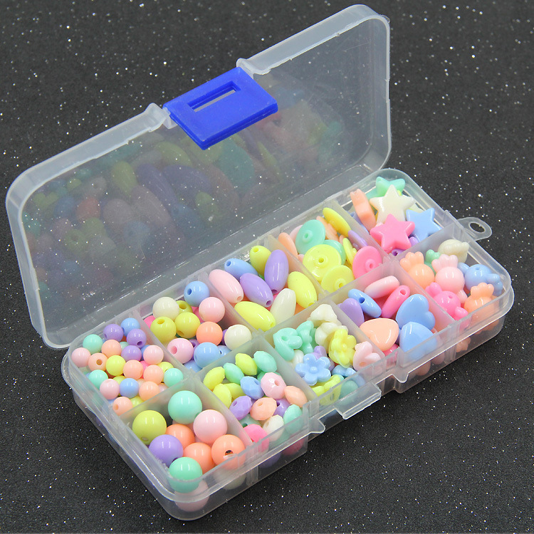 Small ten lattice spring children Jewelry manual DIY Gift box Loose bead Early education train Puzzle Toys