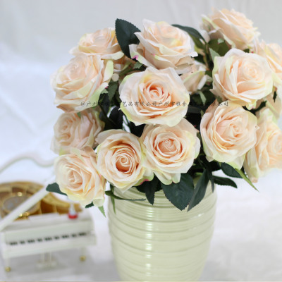 仿真花玫瑰花束婚庆路引拱门手捧玫瑰花头花墙工程摄影道具