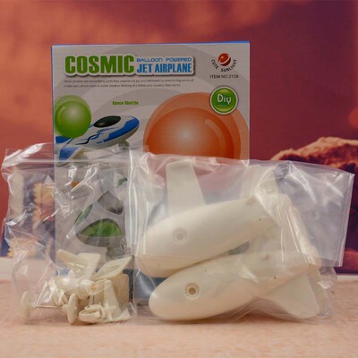 新品气球动力-宇宙喷射飞机 游戏-教育-实验的玩具 儿童益智玩具|ms
