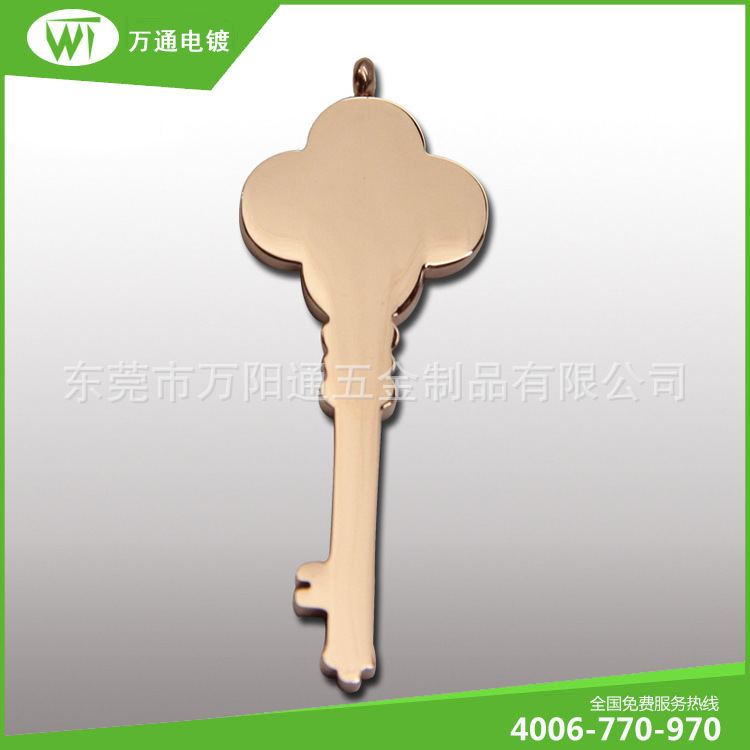 深圳电镀加工生产厂家 铜钥匙电镀加工玫瑰金 水镀加工电镀玫瑰金