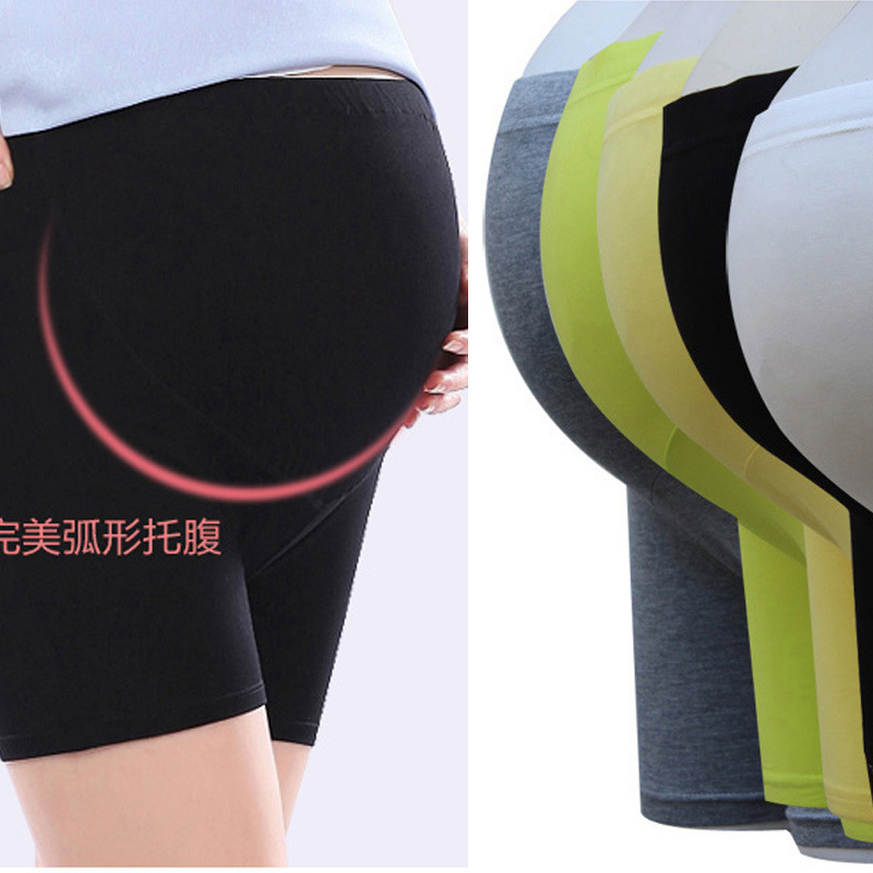 莫代尔 孕妇安全裤短裤防走光打底三分安全托腹裤可调节  薄款|ms