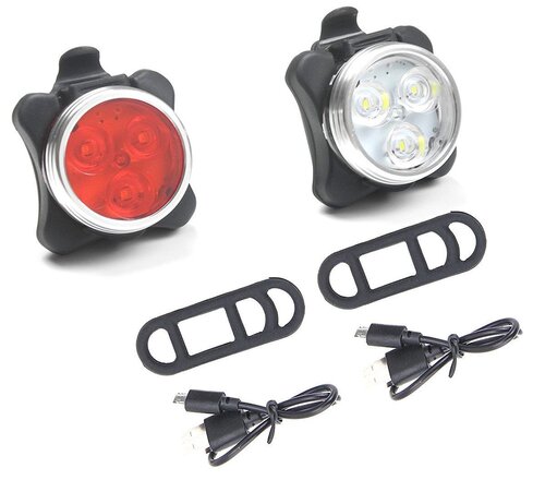 Bicycle light mountain bike COB warning tail light set USB charging headlight tail light riding accessories 030