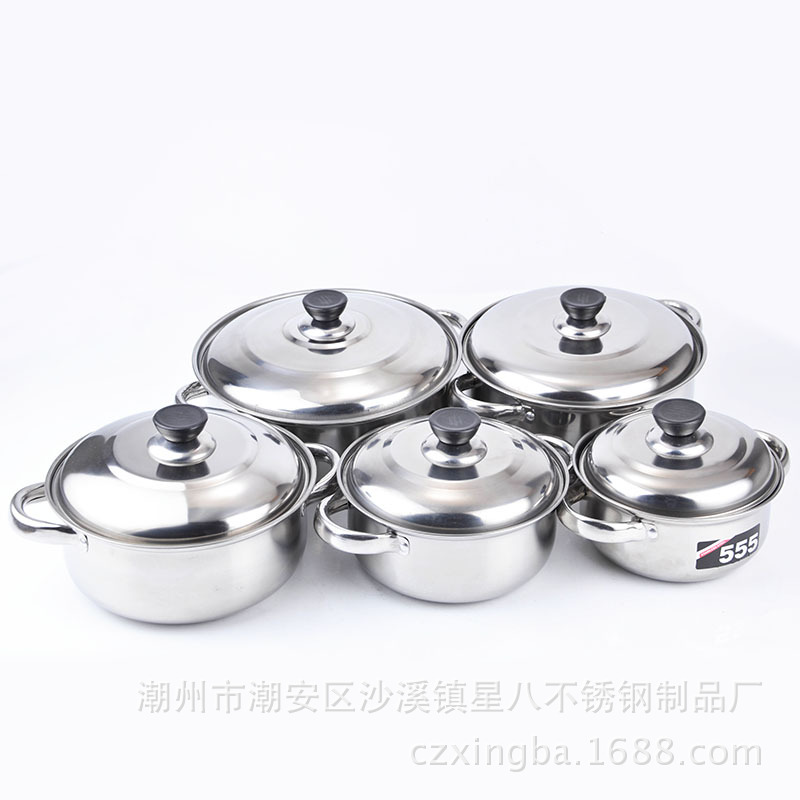 不銹鋼雙鋼柄套鍋五件套 (5)