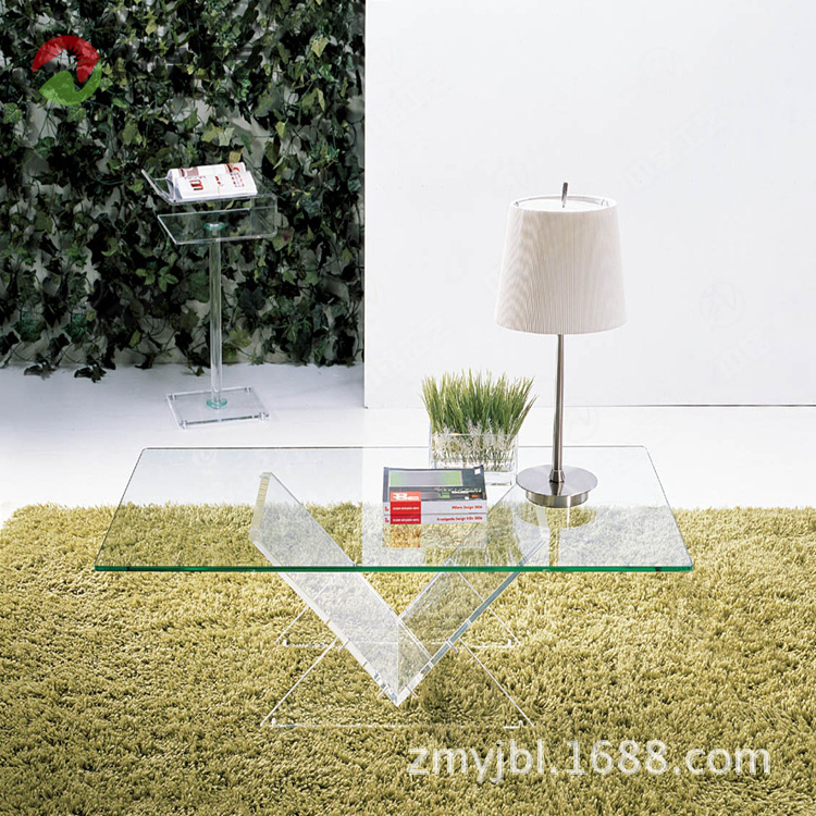 工厂加工简约透明亚克力家具 定制创意透明有机玻璃桌子 时尚茶几