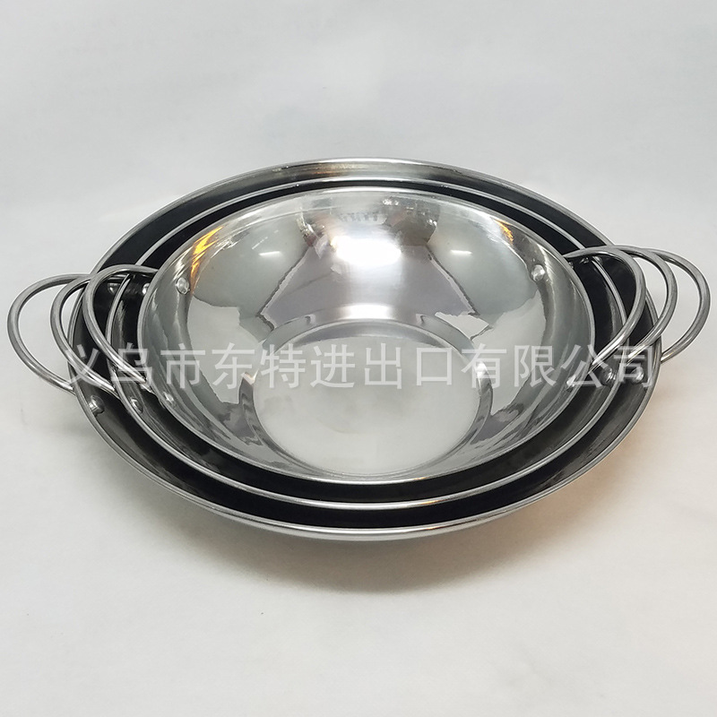 Factory direct sales of stainless steel bars, hotels, restaurants, double-eared flat-bottomed dry POTS, alcohol POTS, high-quality single-person POTS detail image 2