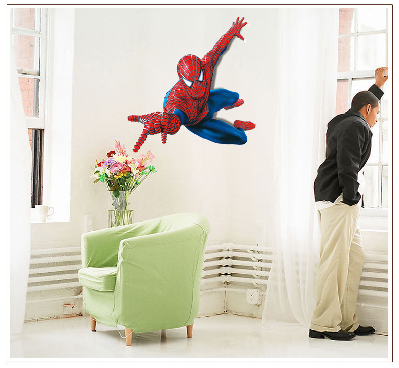Children's Room Cartoon Wall Stickers Third Generation Movable Wall Stickers Living Room Bedroom Wallpaper Stickers AY1937 Spiderman