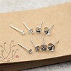 Accessory, earrings handmade, crystal from pearl jade, silver 925 sample