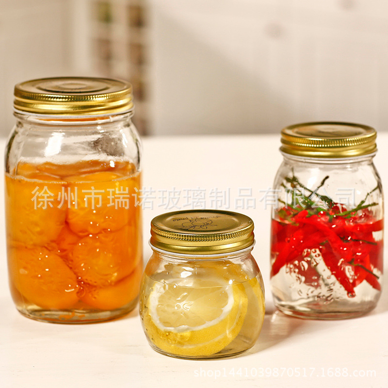批发无铅玻璃果酱瓶 真空密封食品储存罐 蜂蜜柠檬茶叶罐 奶粉罐
