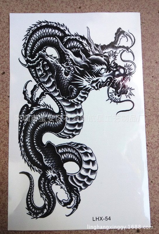 Environmental protection large waterproof flower arm tattoo Black Dragon beauty totem body painting simulation Tattoo Factory wholesale direct sales