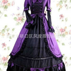 特价促销 哥特式洛丽塔接袖连衣裙 送蝴蝶结 cosplay服装定做