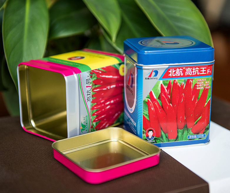 江苏制罐厂销售 辣椒种子包装罐 铁桶 朝天椒铁罐 方盒