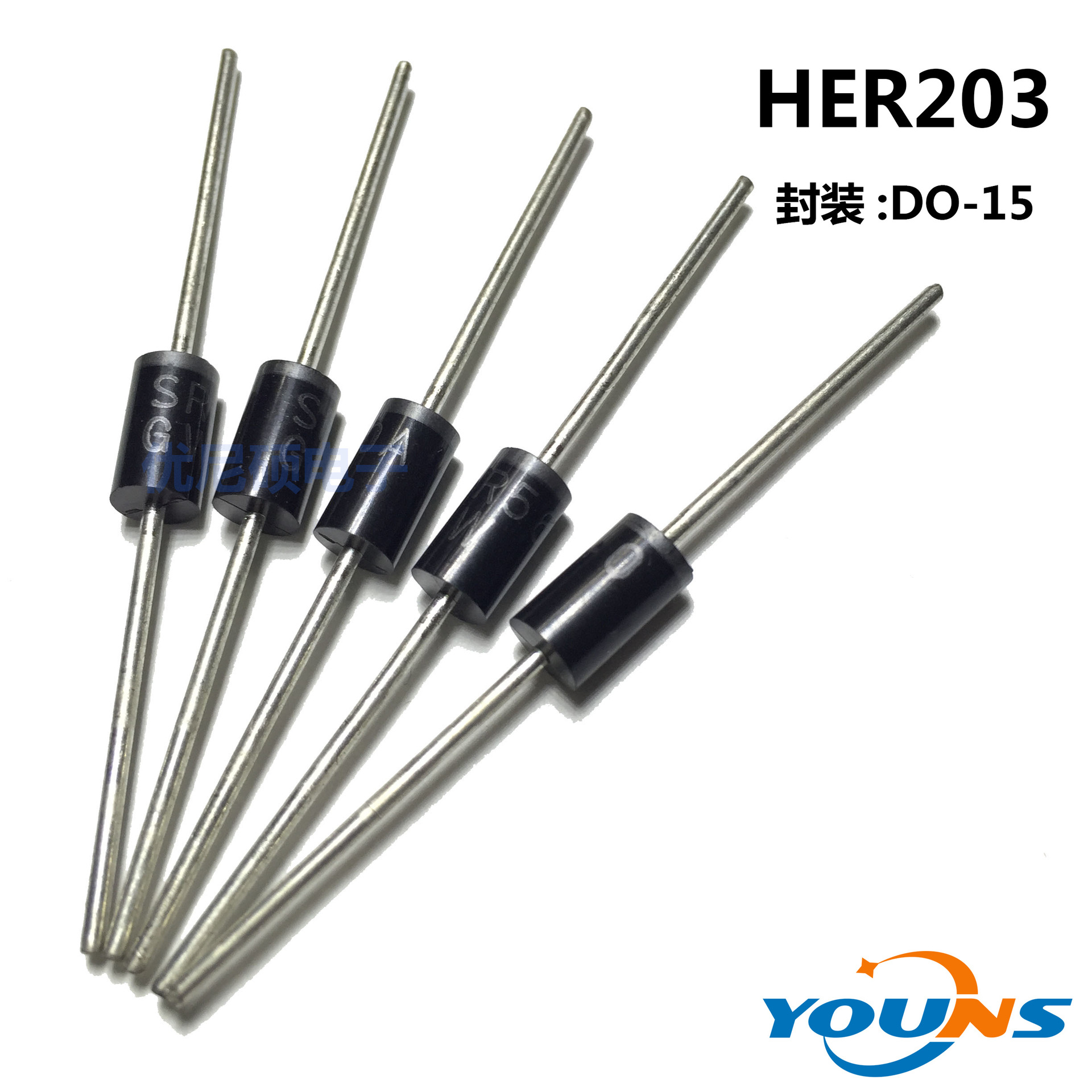 MIC GW 高效整流二极管 HER203 2A200V DO-15 散装/编带 批发