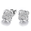Platinum earrings, stone inlay, sophisticated zirconium, four-leaf clover, wholesale
