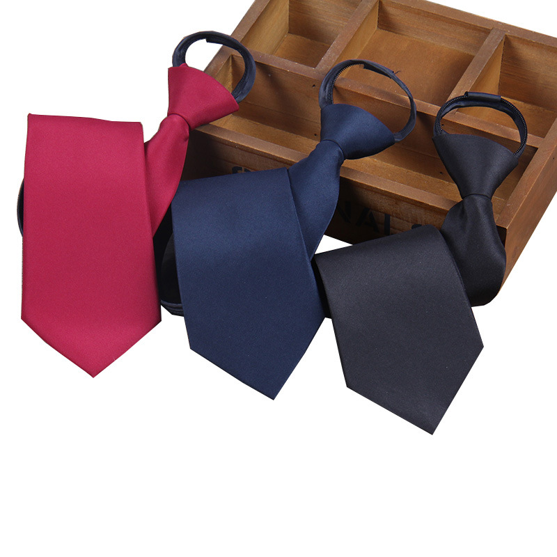 純色易拉得懶人拉鏈領帶 男士免系領帶8cm 簡易領帶方便易用