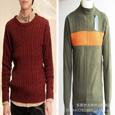 大量长期供应库存毛衣 新款加厚男装毛衣 农村地摊热卖服装批发