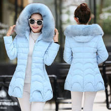 2022冬裝新款女士羽絨棉服韓版修身中長款加厚棉衣女大碼外套
