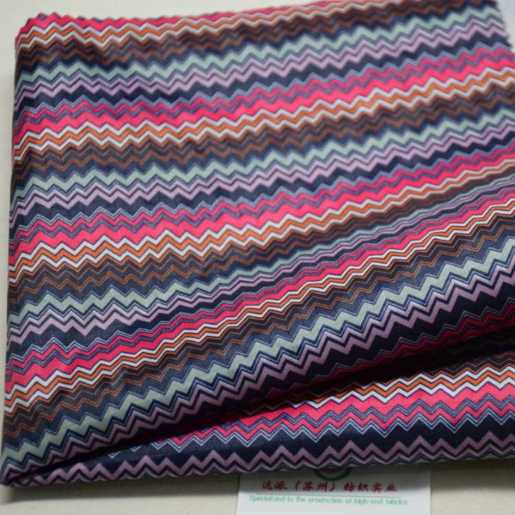 210D格子波纹图案印花防水PVC牛津布 五分格/三分格 箱包面料