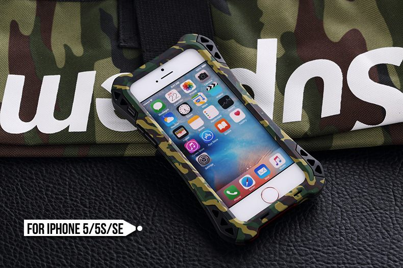 R-JUST Amira Heavy Duty Dirtproof Shockproof Rainproof Aluminum Metal Bumper Carbon Fiber Back Cover Case for Apple iPhone 6S/6 & iPhone 6S Plus