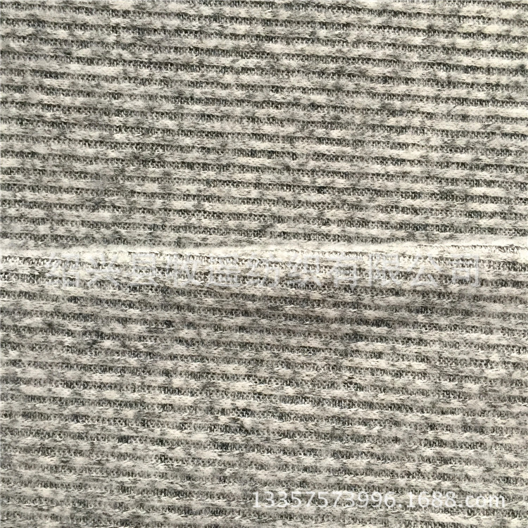 R/T人棉涤氨纶2*2罗纹抓毛针织拉毛染色针织面料